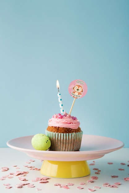 Cake topper mockup ontwerp