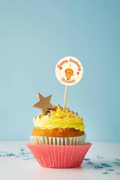 PSD cake topper mockup ontwerp