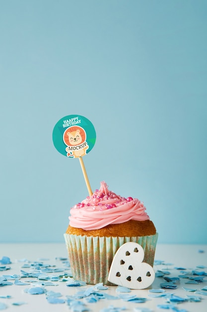 Cake topper mockup ontwerp