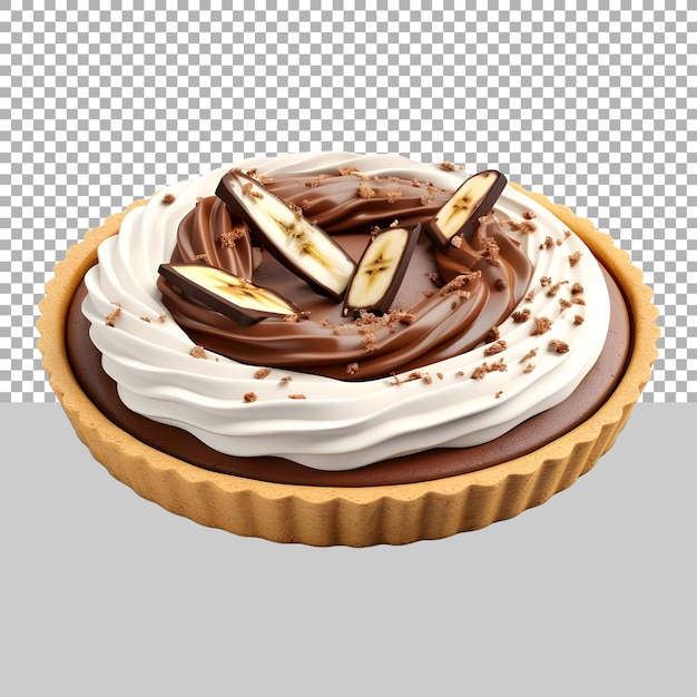 PSD cake with banana toppings on transparent background ai generated