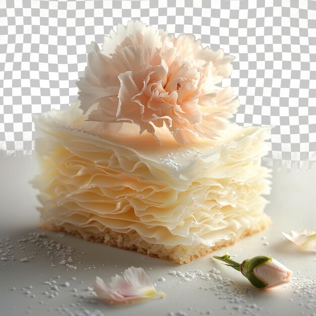 PSD a cake with flowers and a flower on the top