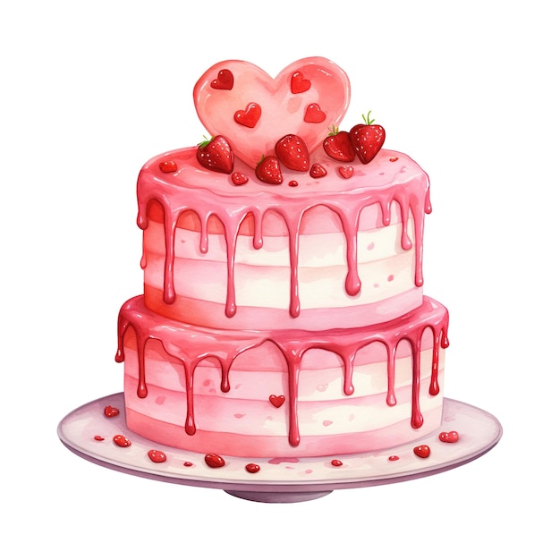 Cake with a Heart AI Generated Image