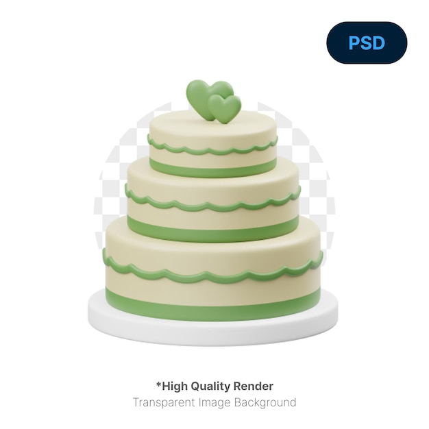 PSD a cake with a heart on it that says 