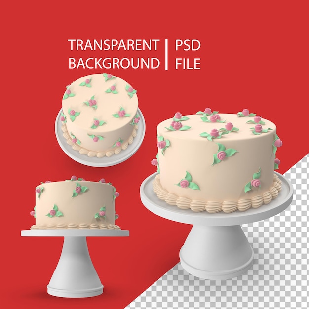 PSD cake with roses png