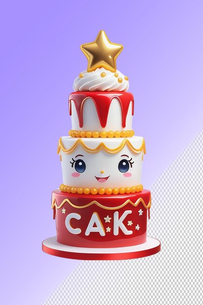 PSD a cake with a star on top of it