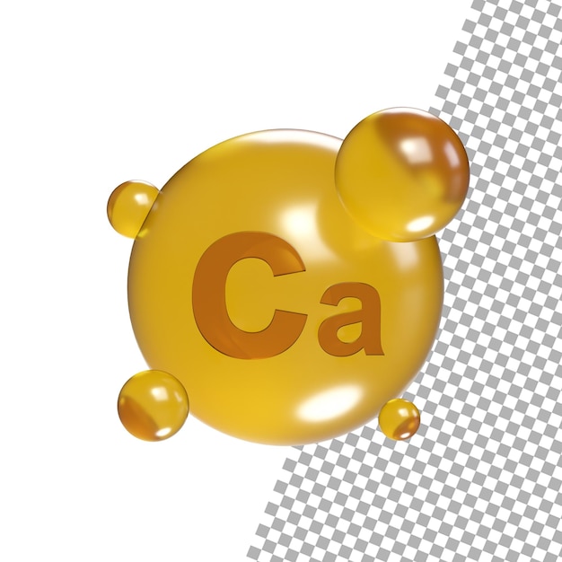 PSD calcium render 3d icon