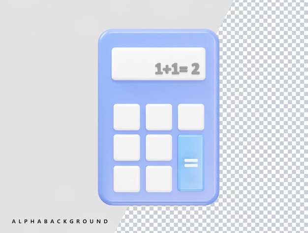 Calculation icon 3d render transparent