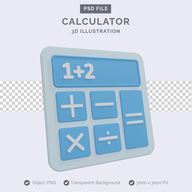 PSD calculator 3d illustration