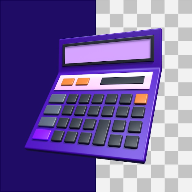 PSD calculator in 3d render for graphic asset web presentation or other