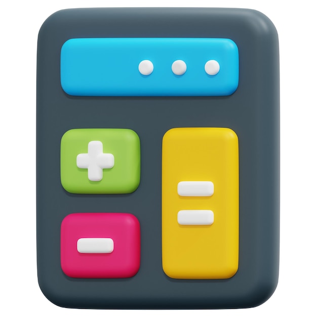 Calculator 3d render icon illustration