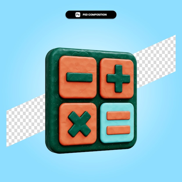 PSD calculator 3d render illustration isolated