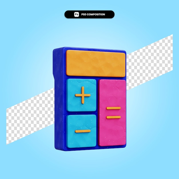 Calculator 3d render illustration isolated