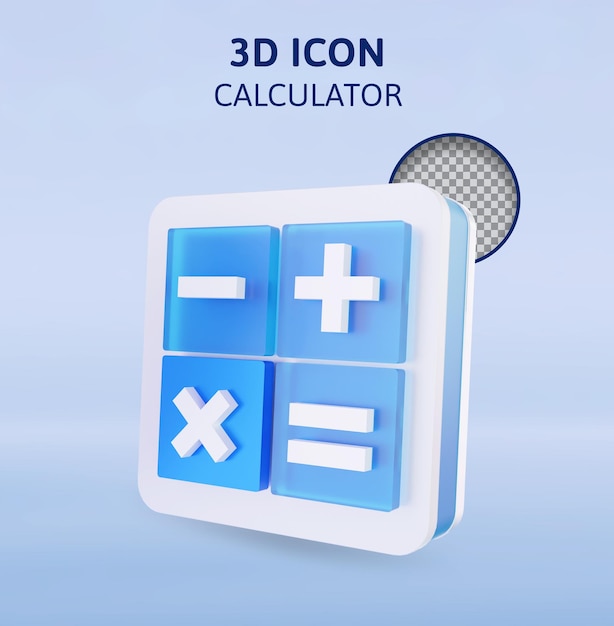 Illustrazione del rendering 3d della calcolatrice