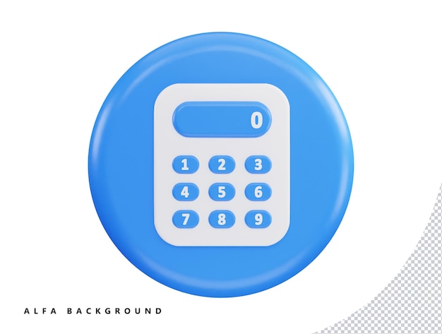 calculator button with 3d vector icon illustration