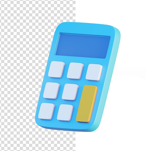 Calculator isolated on white background 3D Rendering