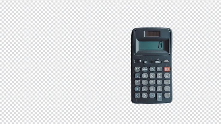 PSD calculator isolated on a white background for business and education uses