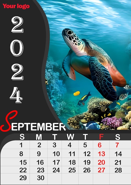 PSD calendar 2024 design with psd file