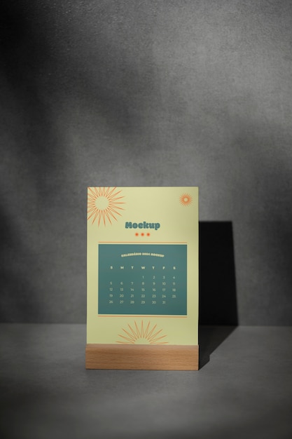 PSD calendar 2024 mockup design