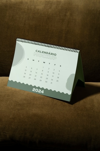 PSD calendar 2024 mockup design