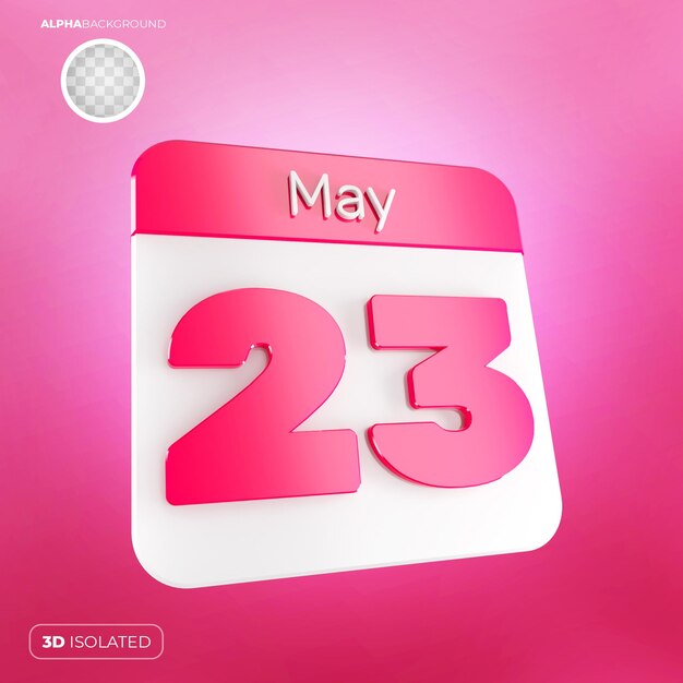 Calendario 23 maggio 3d premium psd