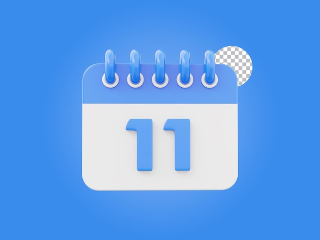 PSD calendar 3d icon planning event isolated object on transparent background