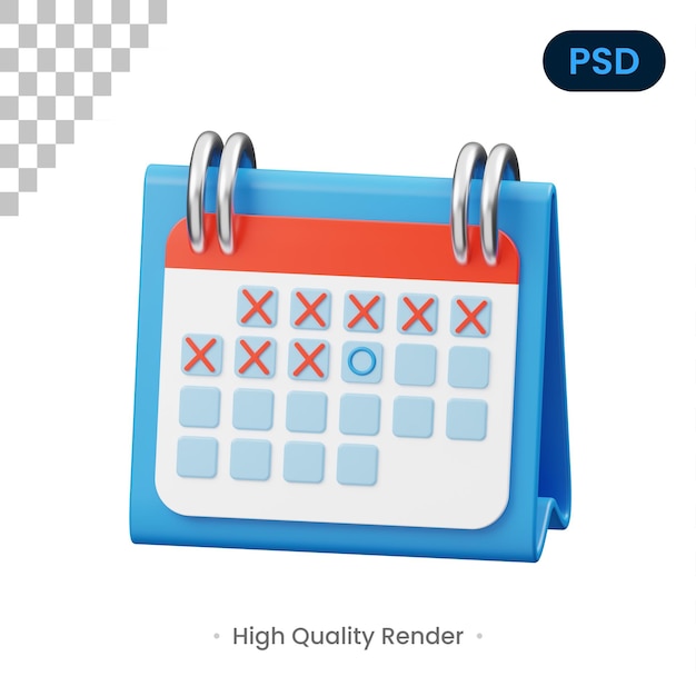 PSD calendar 3d icon premium psd