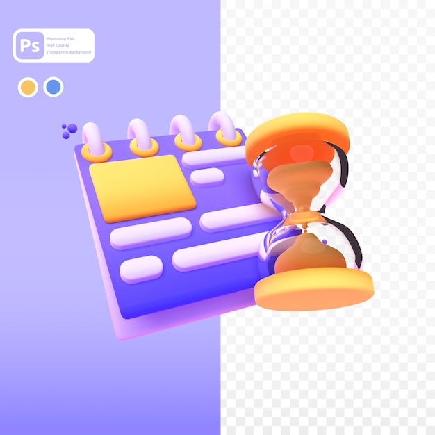 Calendar in 3d render for graphic asset web presentation or other