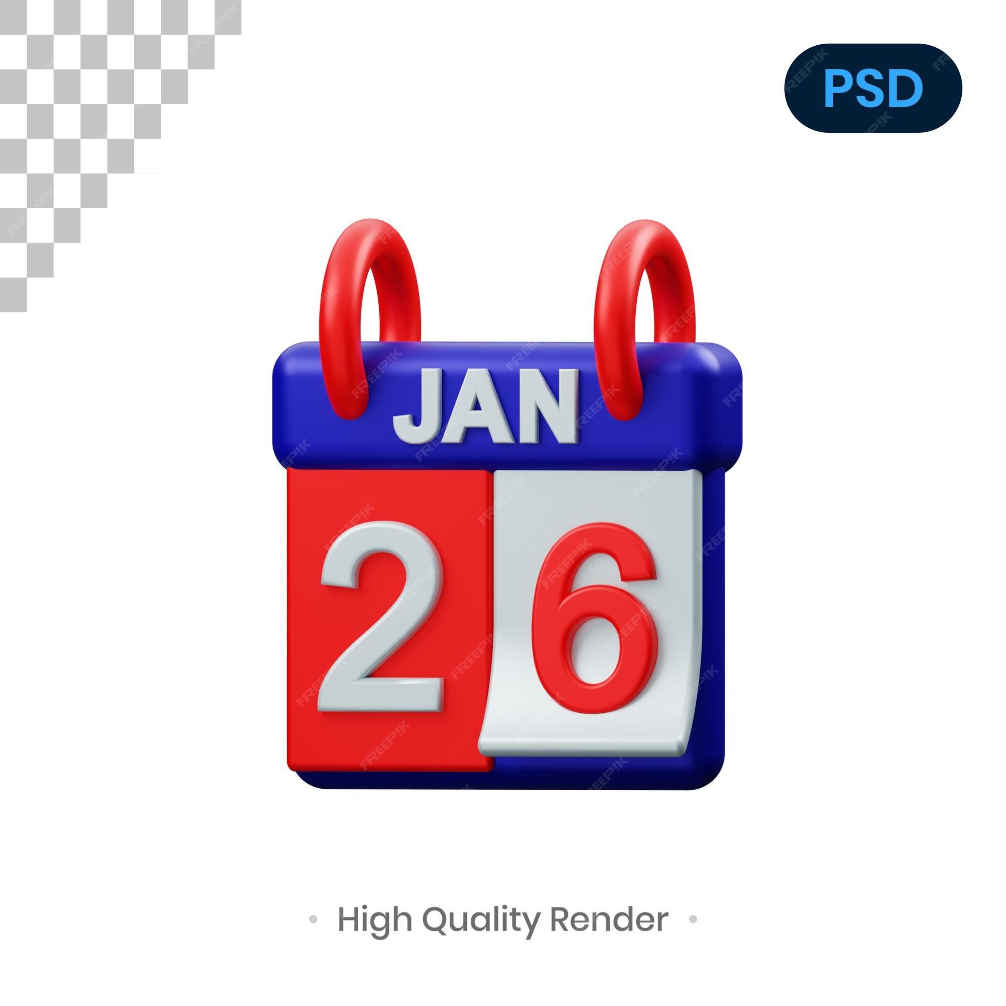 Premium PSD Calendar 3d render illustration premium psd