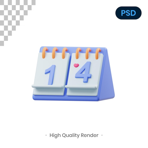 Calendar 3d render illustration premium psd