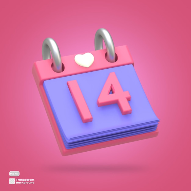 PSD rendering 3d del calendario