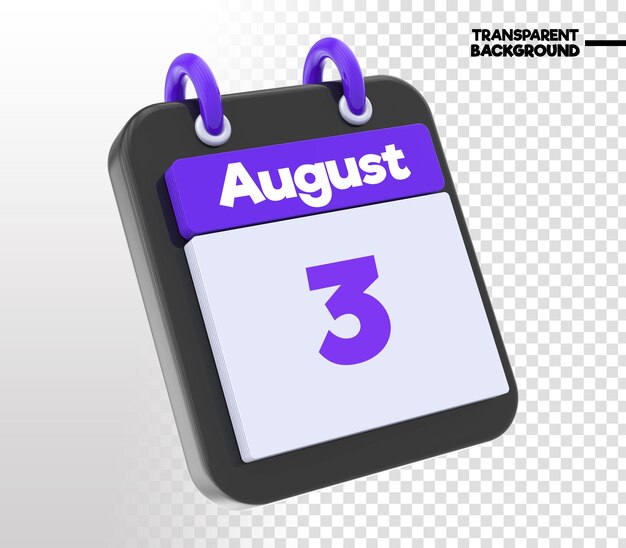 PSD iconica di rendering 3d del calendario