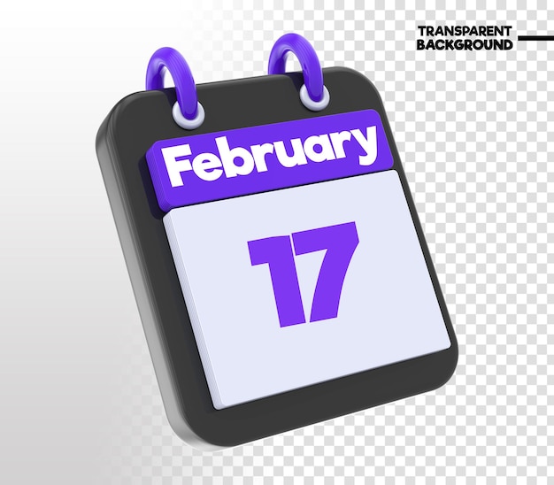 PSD iconica di rendering 3d del calendario