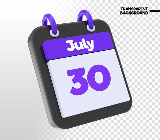 PSD calendar 3d rendering icon