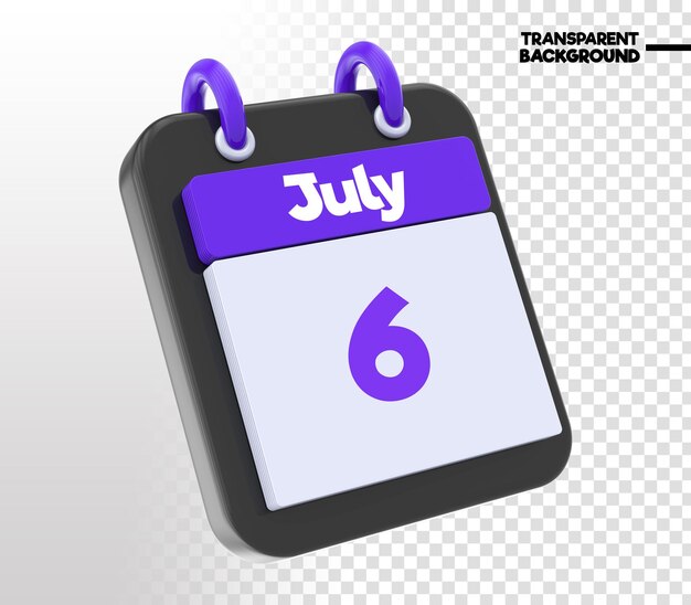 Calendar 3d rendering icon