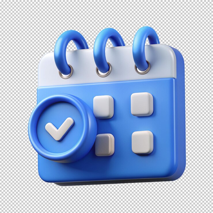 PSD calendar assignment and clock icon schedule appointment planning concept 3d vector