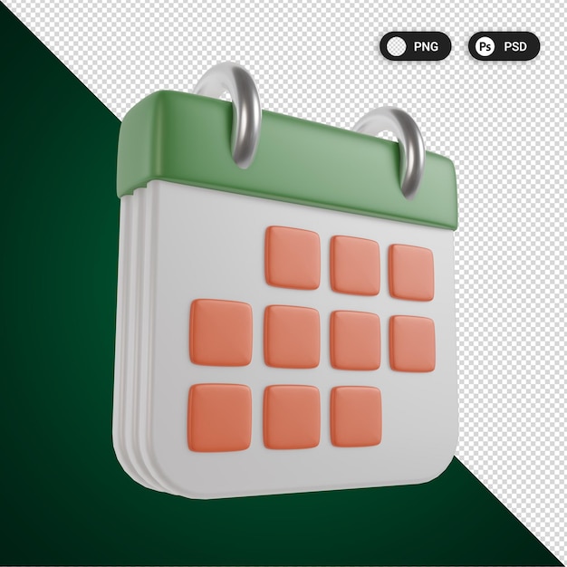 Calendar business 3d icon render