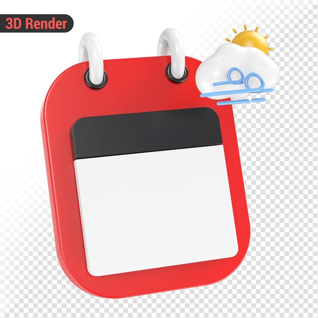 PSD calendar date event icon illustration render of day