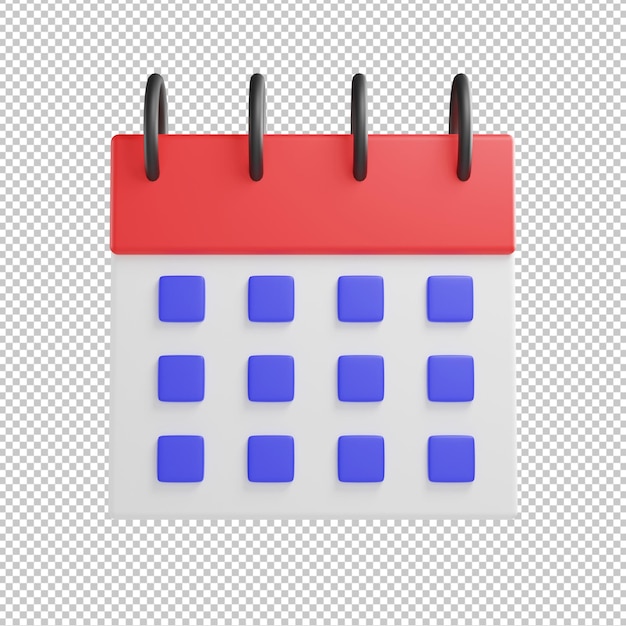 PSD calendar front view 3d illustration