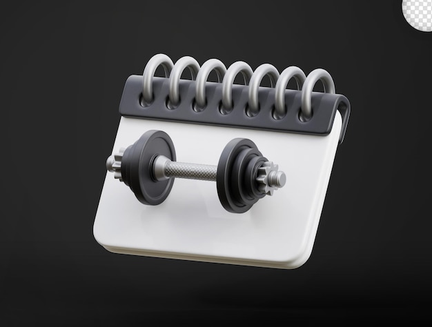 PSD calendar gym day 3d icon illustration