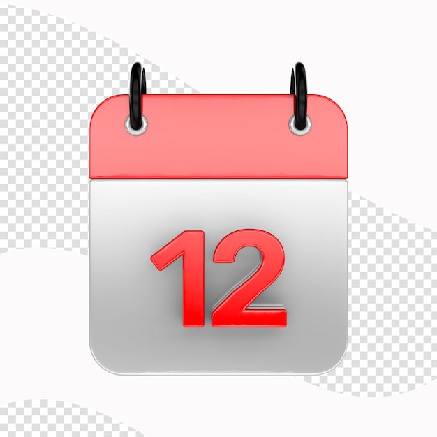 PSD calendar icon isolated 3d render illustration