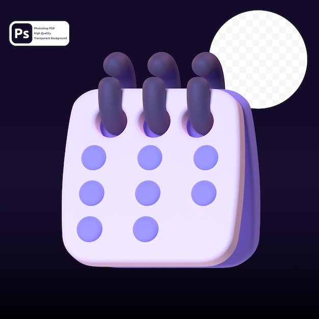 calendar in 3d render for graphic asset web presentation or other