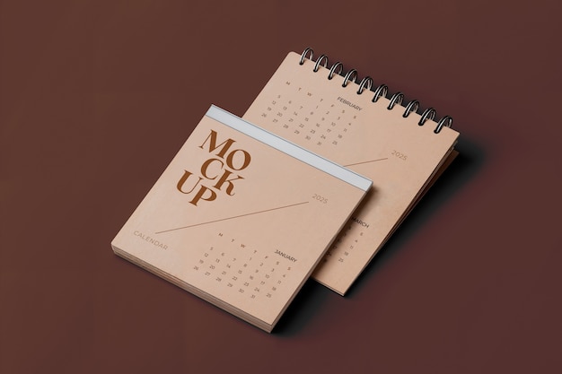 Calendar mockup in studio setting