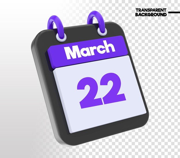 Calendar of purple 3d icon