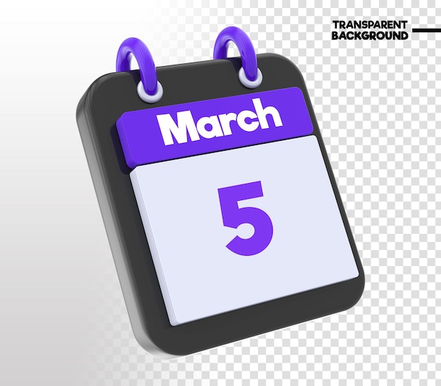 Calendar of purple 3d icon