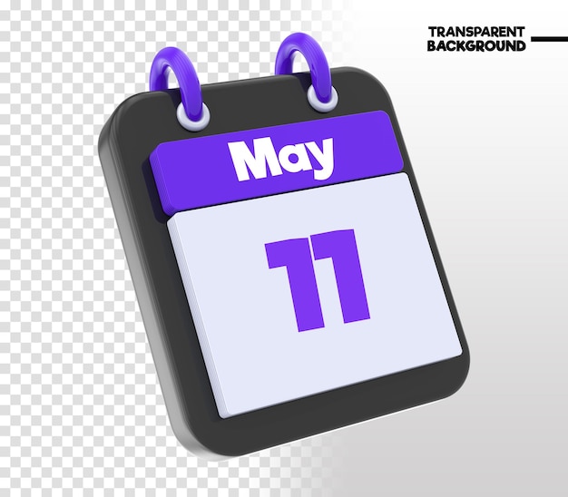 Calendar of purple 3d icon