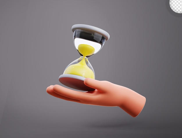 Calendar sand watch 3d icon illustration