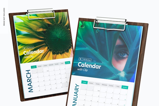 Calendari con clip mockup