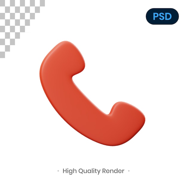 Call 3d render illustration premium psd