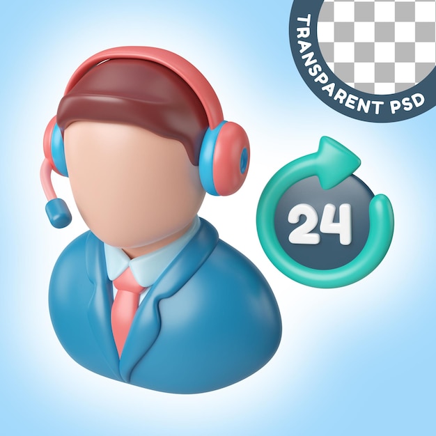 PSD call center 3d illustratie pictogram