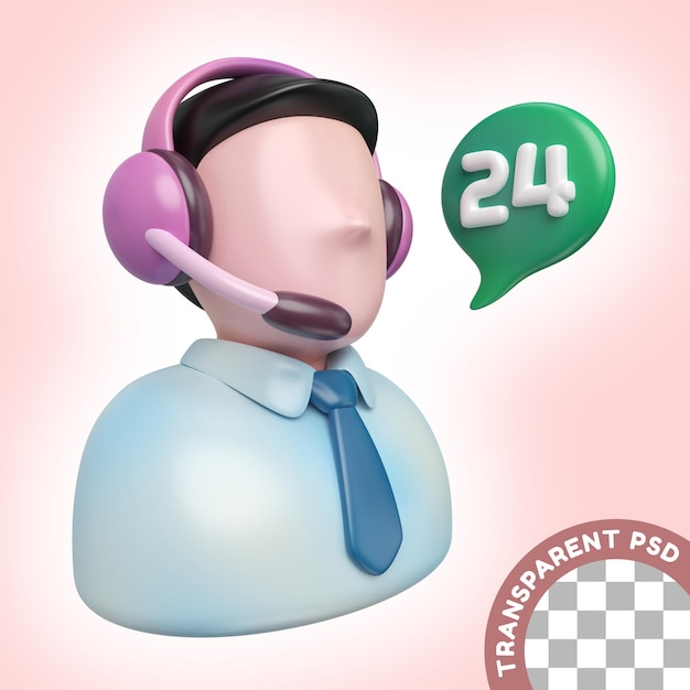 PSD call center 3d illustratie pictogram